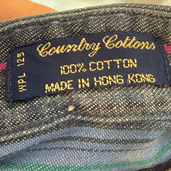 Ralph Lauren Vintage Chaps Shirt Blue Western Striped Button Down 90s Large - Picture 7 of 8